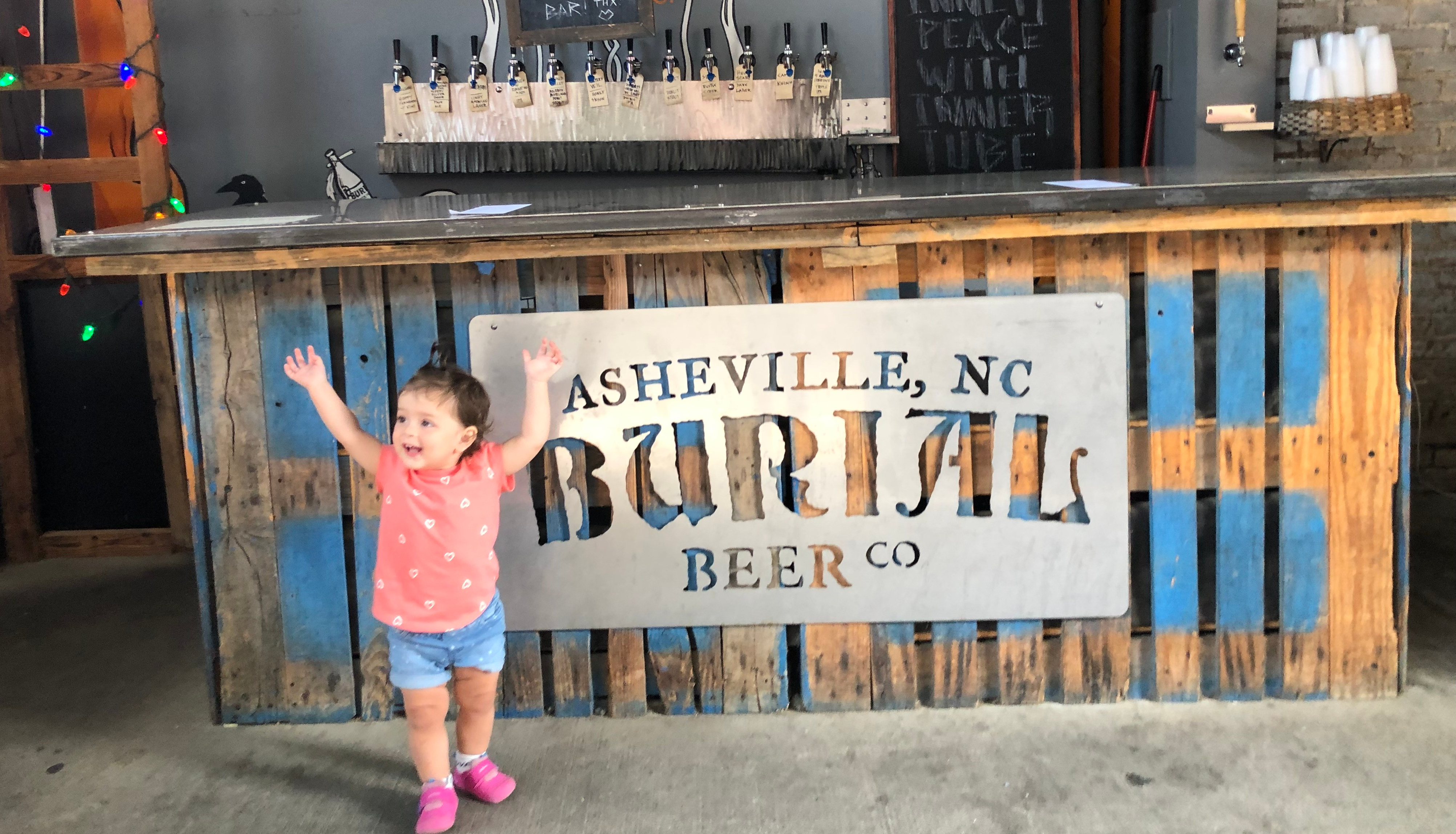 My daughter had a great time on this trip. Here she's pictured at Burial Brewing Co. in Asheville, NC